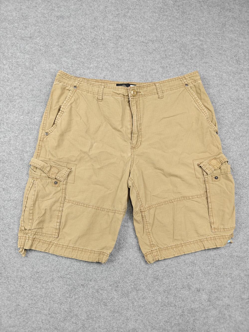 Op Shorts Mens 36 Beige 11" Inseam Cargo Cotton Canvas Pockets Drawstring